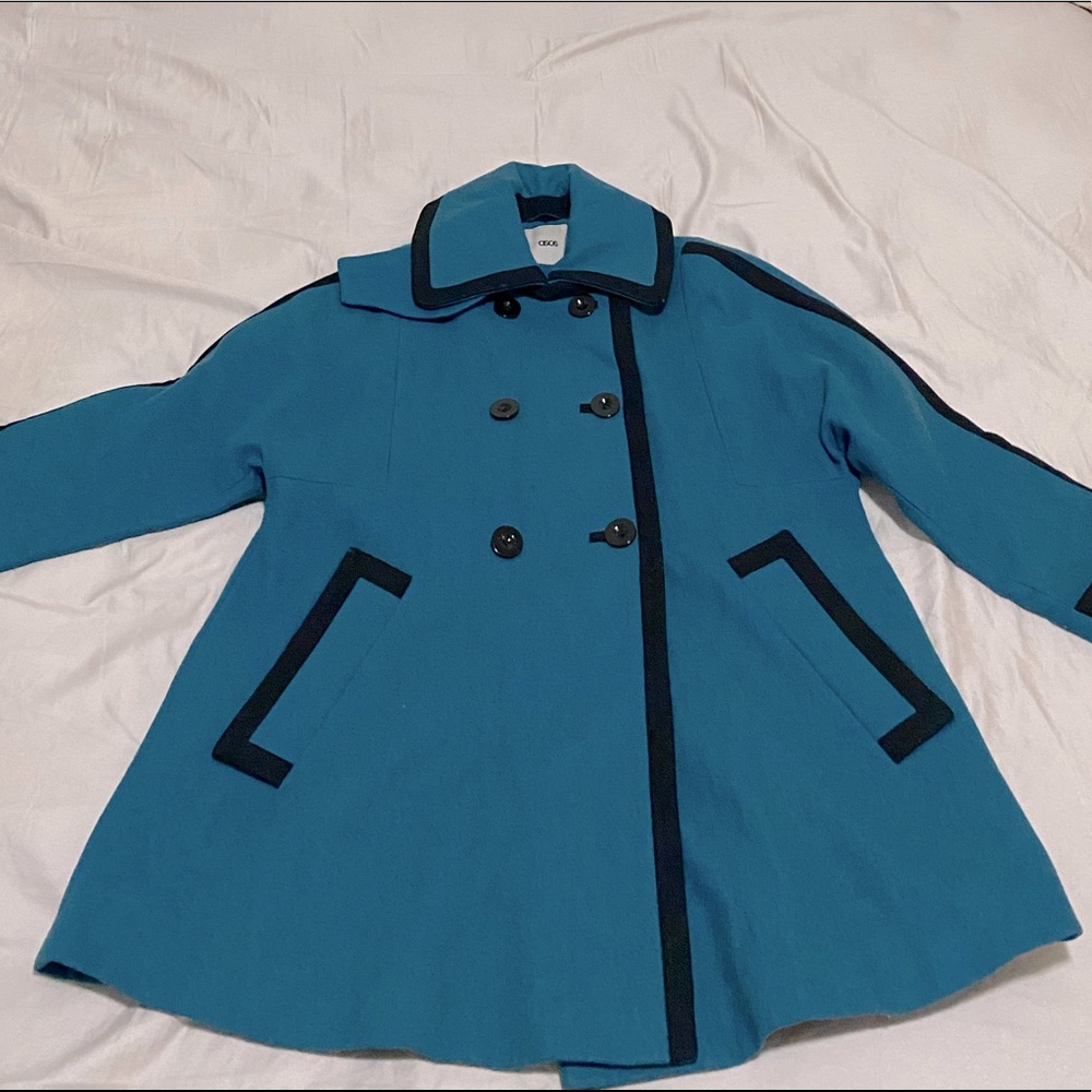 ASOS Teal Wool Trench Coat size 4